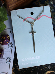 Silver Sword Stainless Steel Pendant necklace