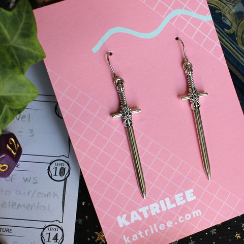 Stainless Steel Sword Earrings