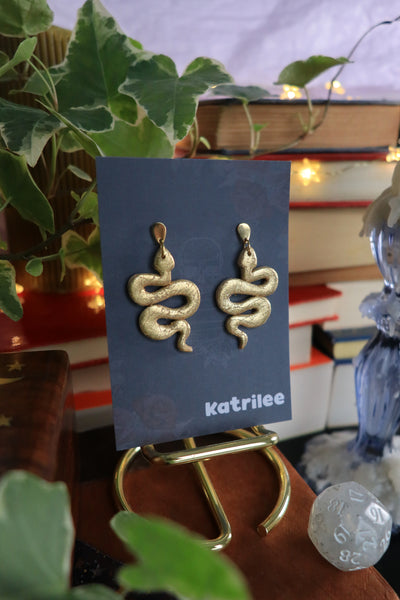 Gold and Silver Snake Earrings