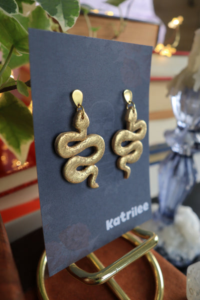 Gold and Silver Snake Earrings