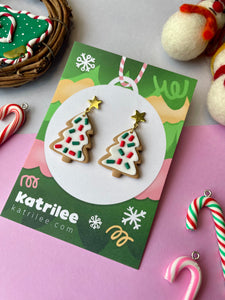 Christmas Cookie Tree Earrings