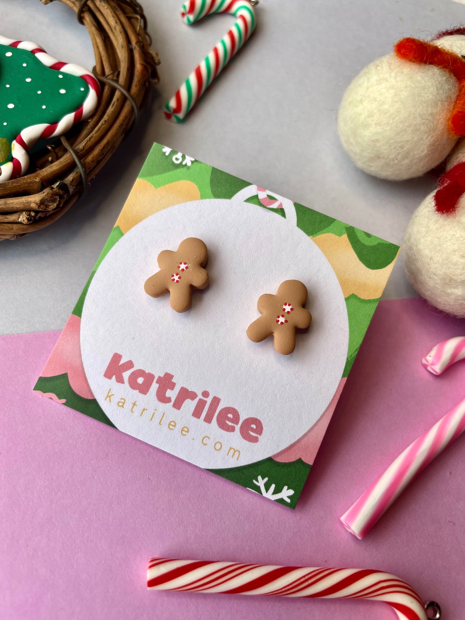 Christmas gingerbread man Stud Earrings