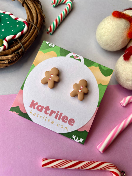 Christmas gingerbread man Stud Earrings