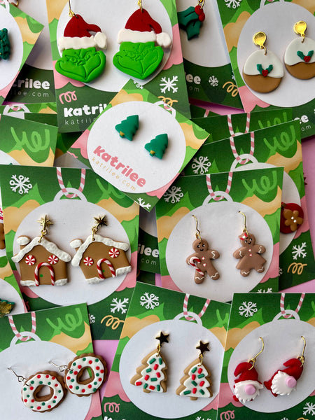 Christmas Tree Gingerbread Man Stud Multipack