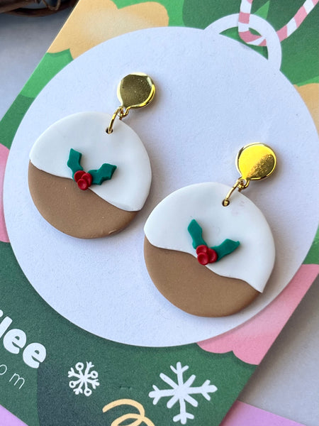 Christmas Pudding Dangle Earrings