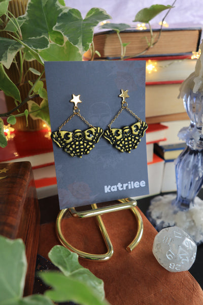 Deaths Head Hawkmoth Earrings - Silver and Gold