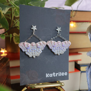 Pastel Deaths Head Hawkmoth Earrings