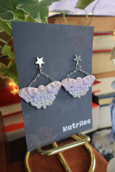 Pastel Deaths Head Hawkmoth Earrings