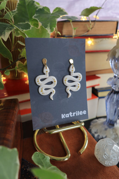 Gold and Silver Snake Earrings